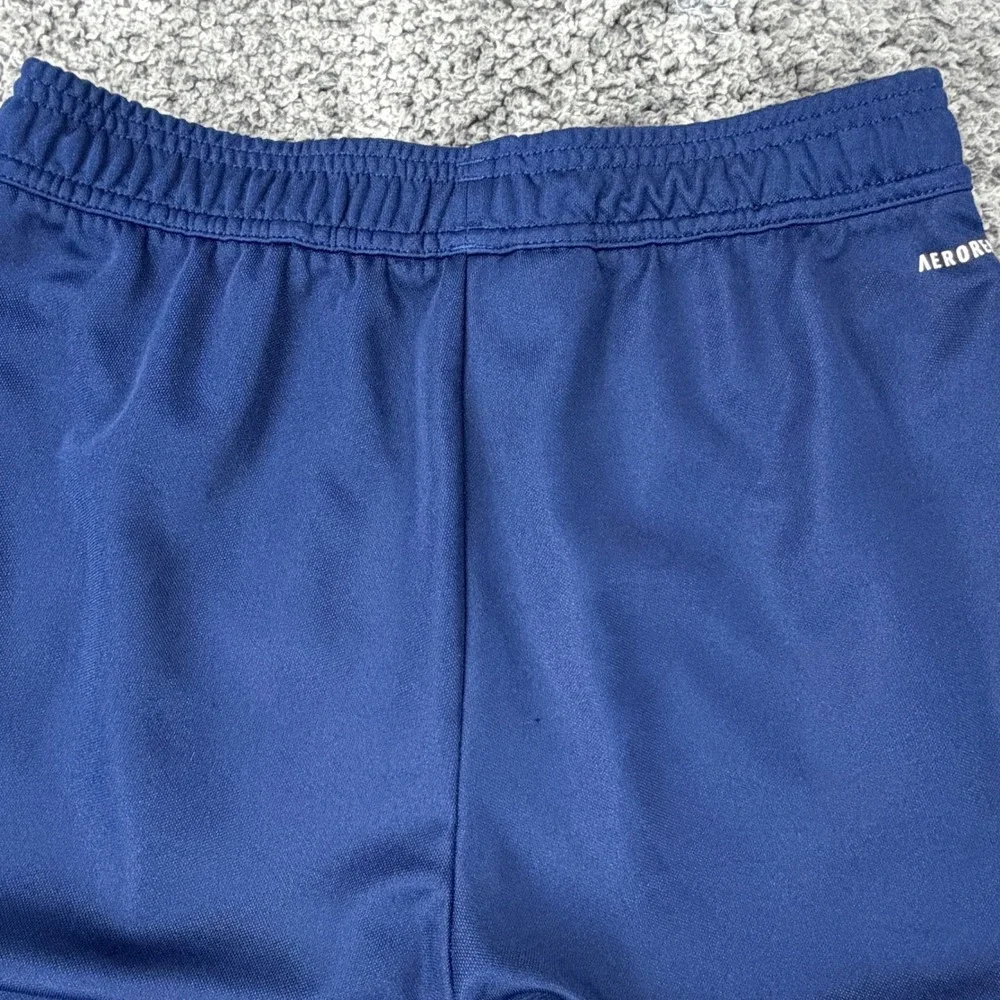 Adidas Men's Size Small Aeroready Track Pants‎ Navy Blue White Stripes Zippers
